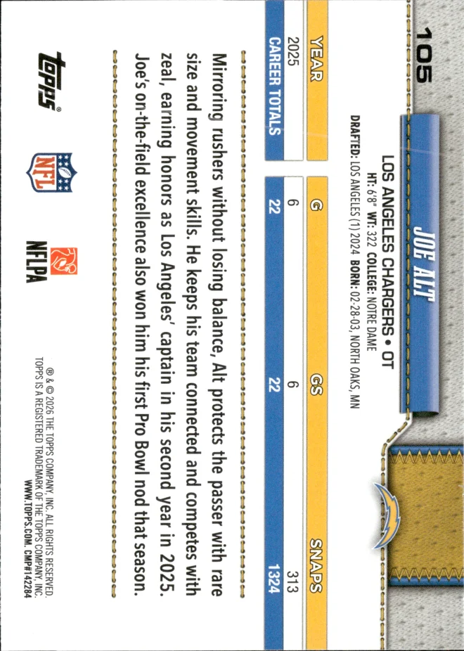 Joe Alt card back