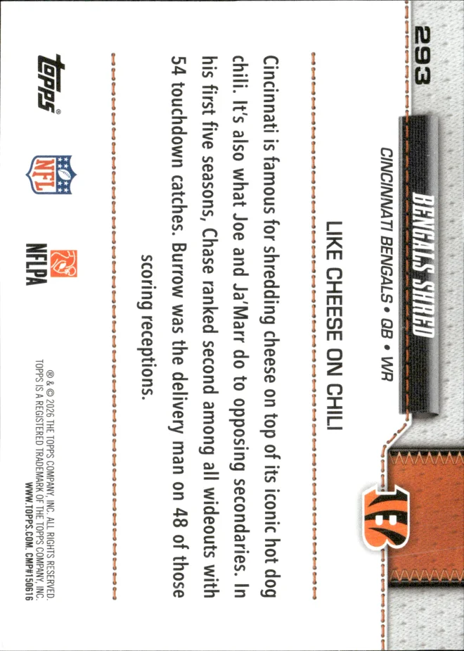 Bengals Shred card back