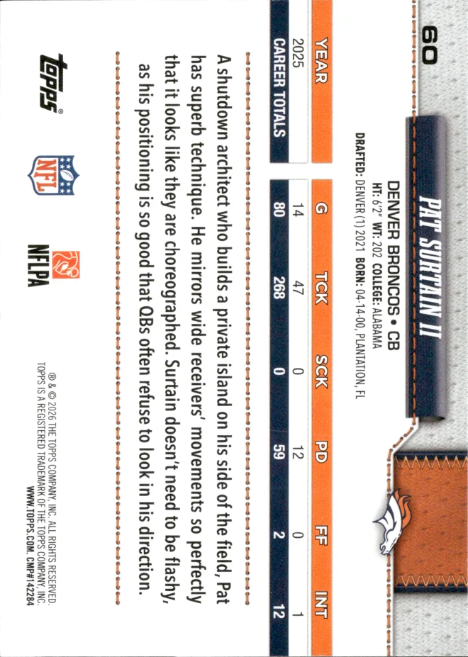Pat Surtain II card back