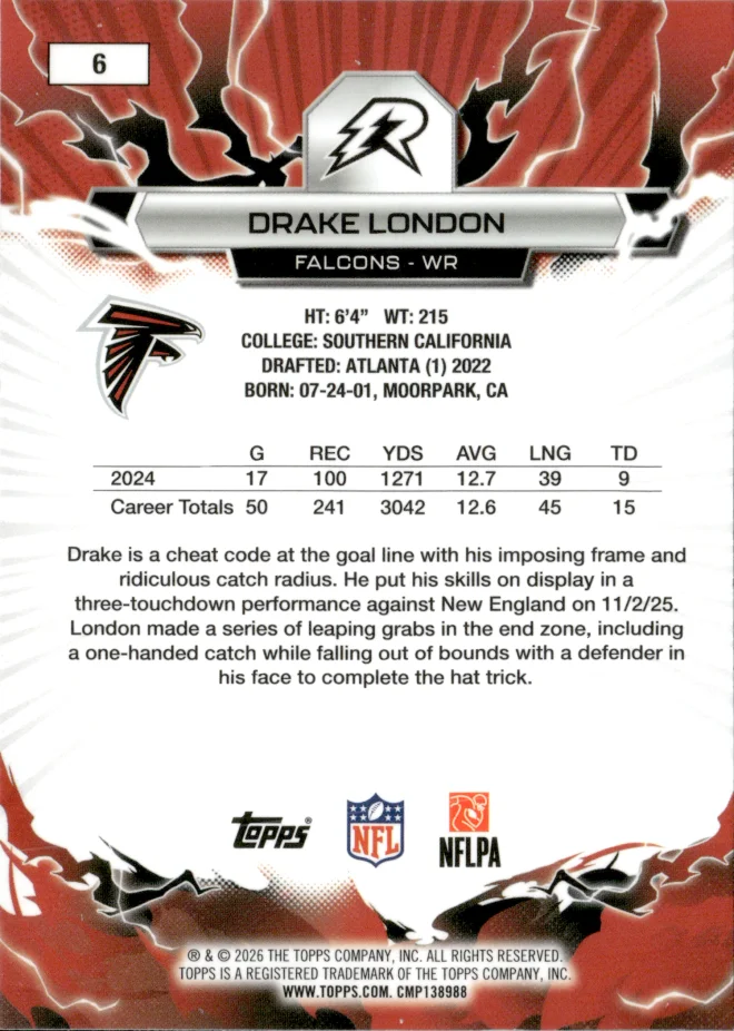 Drake London card back