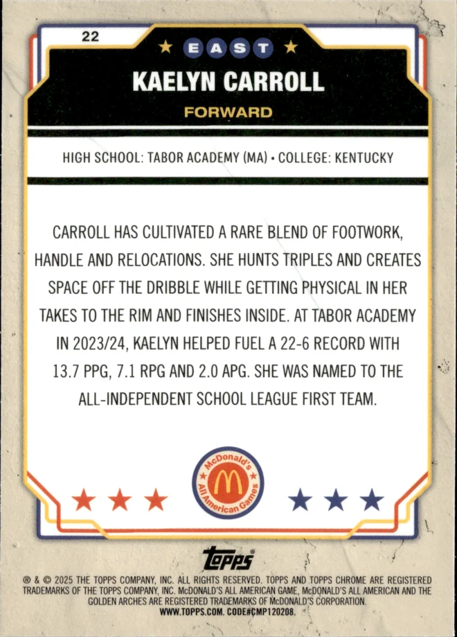 Kaelyn Carroll card back