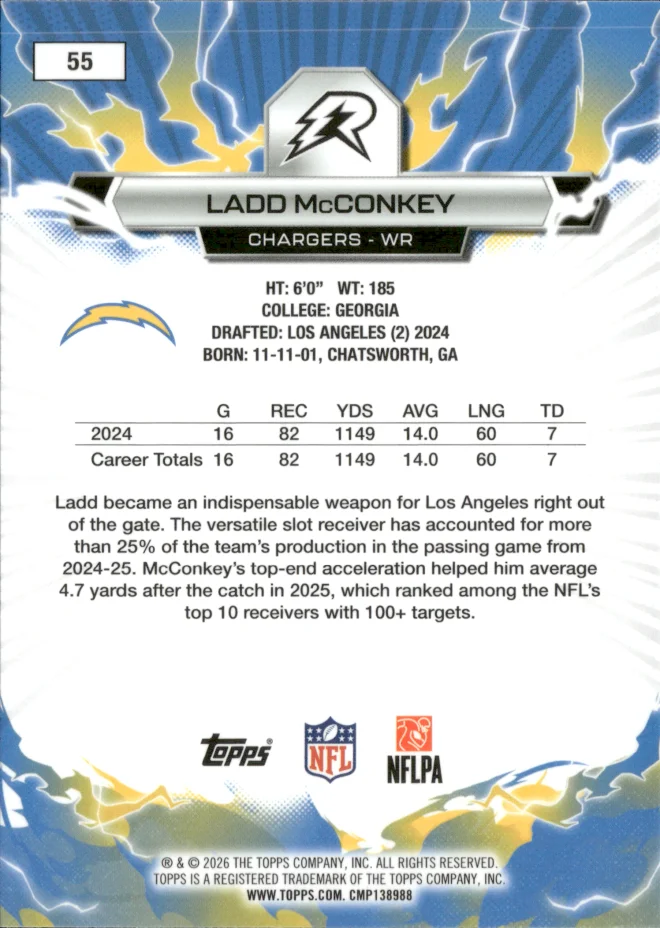 Ladd McConkey card back