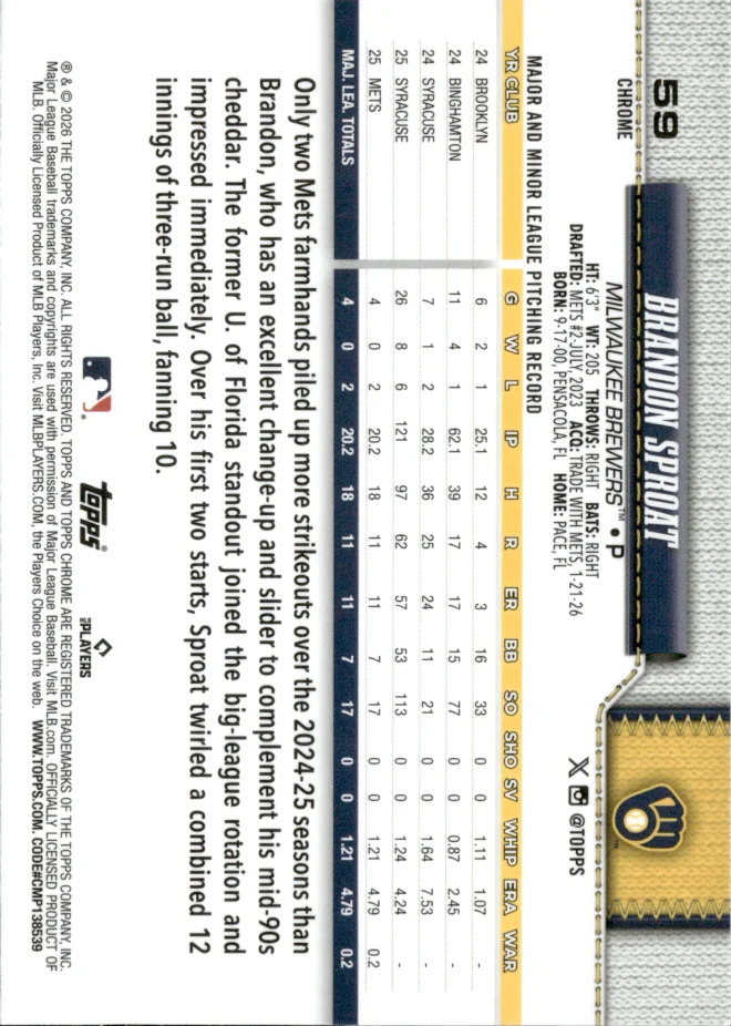 Brandon Sproat card back