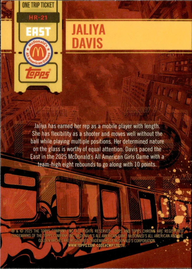 Jaliya Davis card back