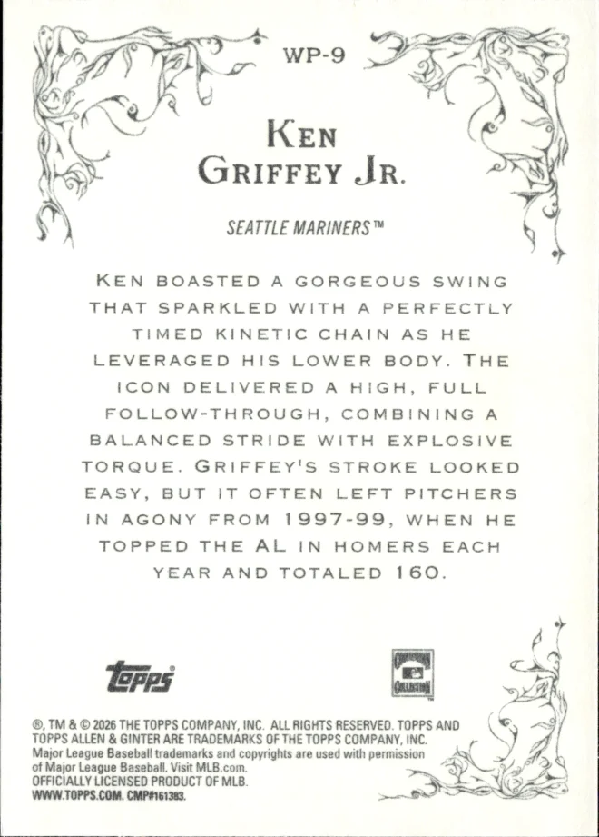 Ken Griffey Jr. card back