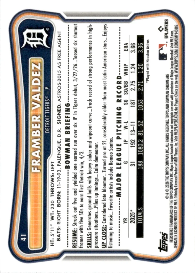 Framber Valdez card back