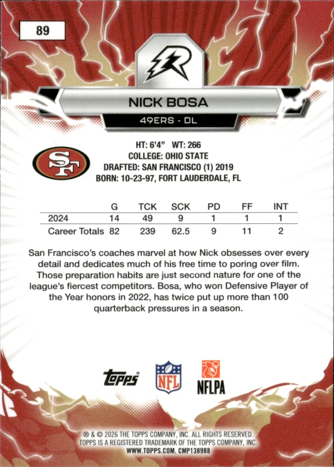 Nick Bosa card back