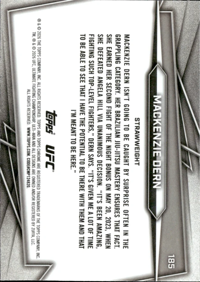 Mackenzie Dern card back
