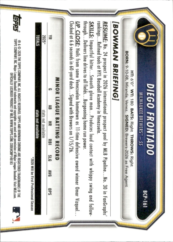 Diego Frontado card back
