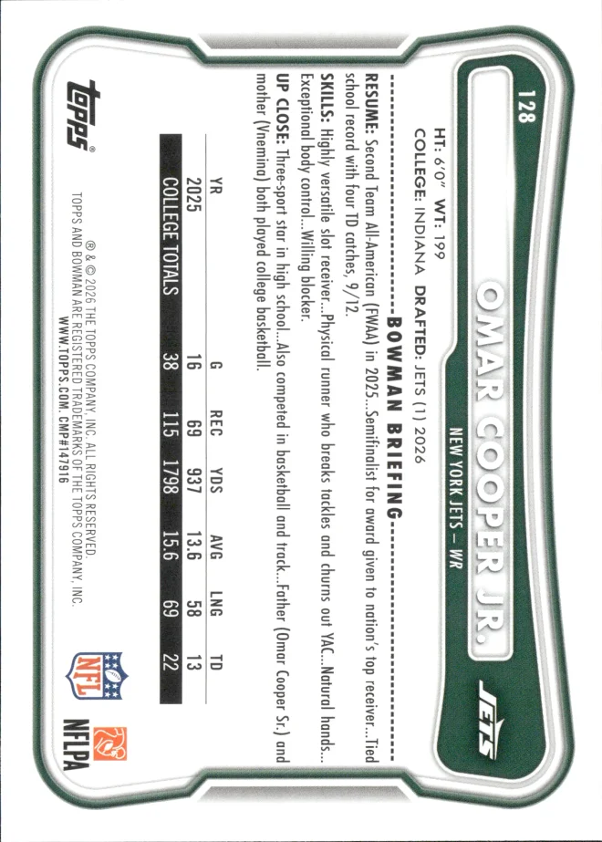 Omar Cooper Jr. card back