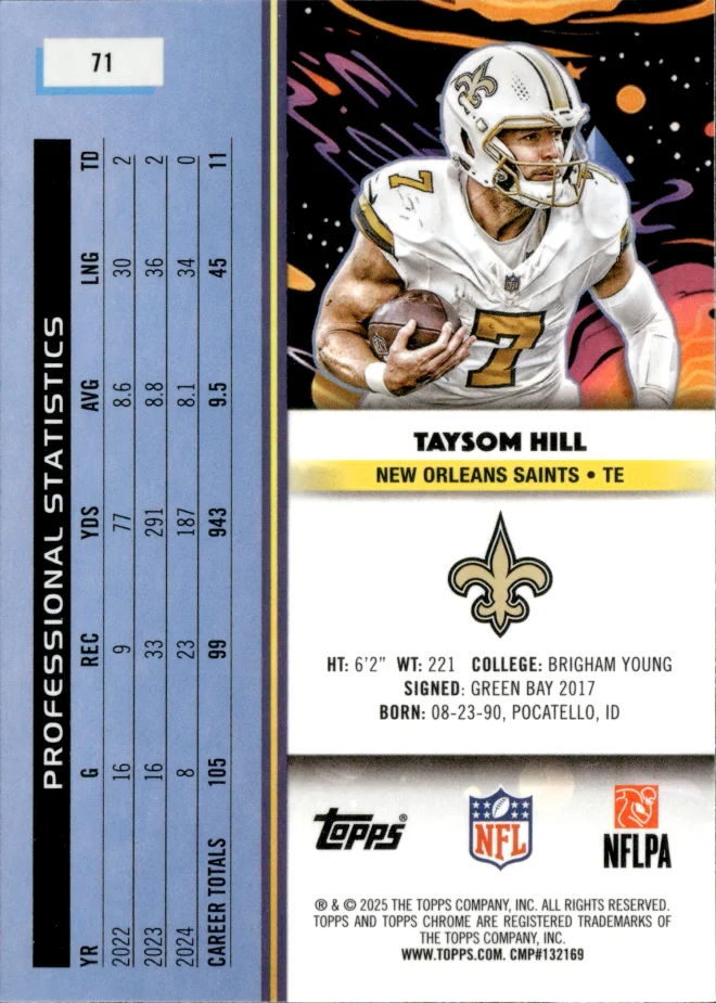 Taysom Hill card back