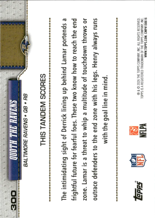 Lamar Jackson / Derrick Henry card back
