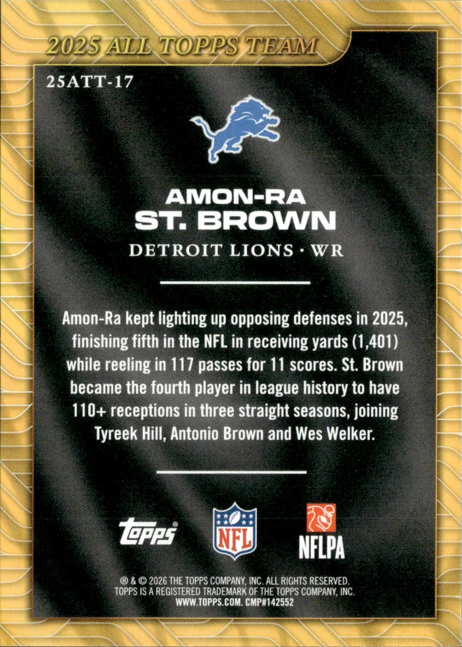 Amon-Ra St. Brown card back