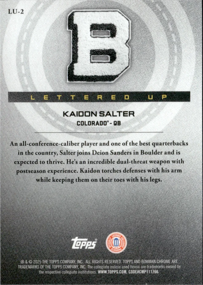 Kaidon Salter card back