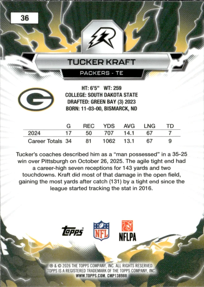 Tucker Kraft card back