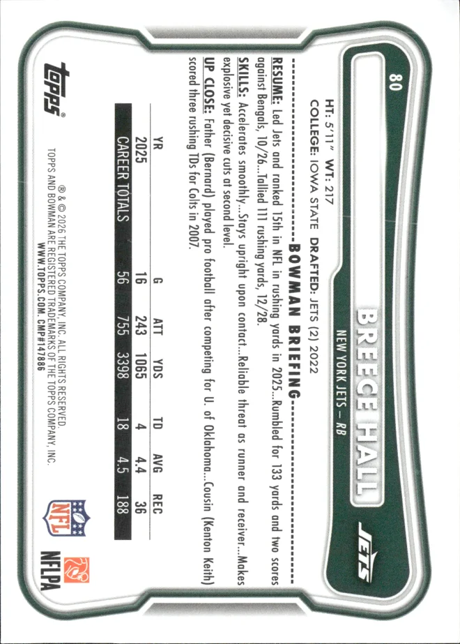 Breece Hall card back