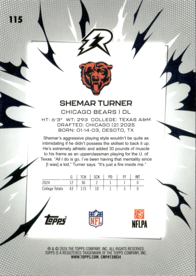 Shemar Turner card back