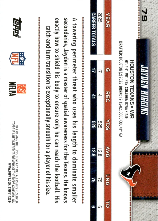 Jayden Higgins card back