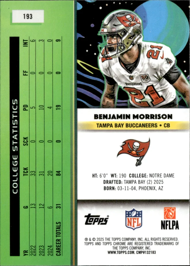 Benjamin Morrison card back