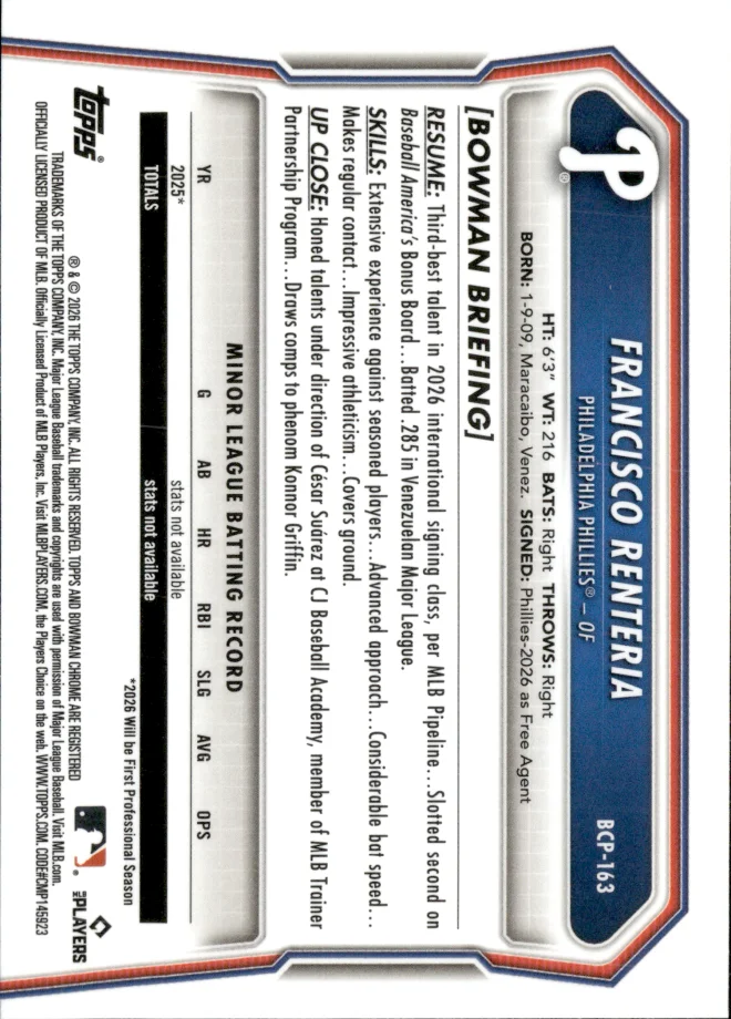 Francisco Renteria card back
