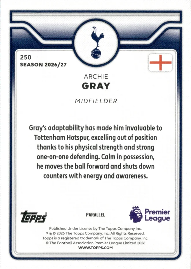 Archie Gray card back