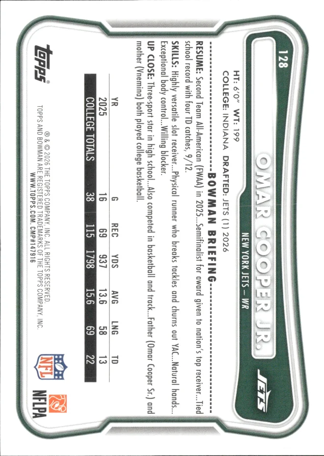 Omar Cooper Jr. card back