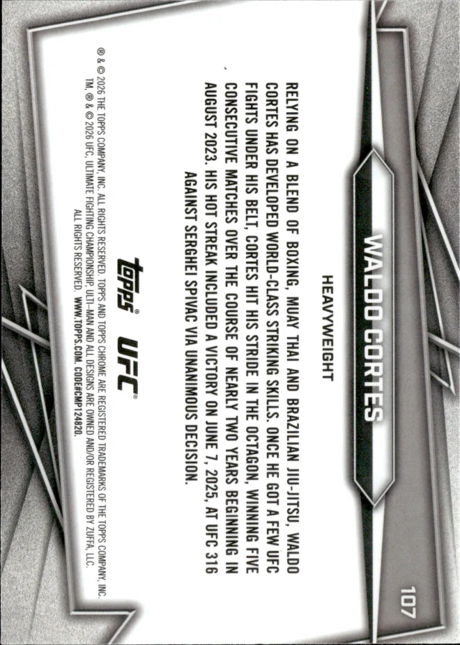 Waldo Cortes card back