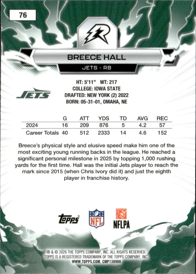 Breece Hall card back