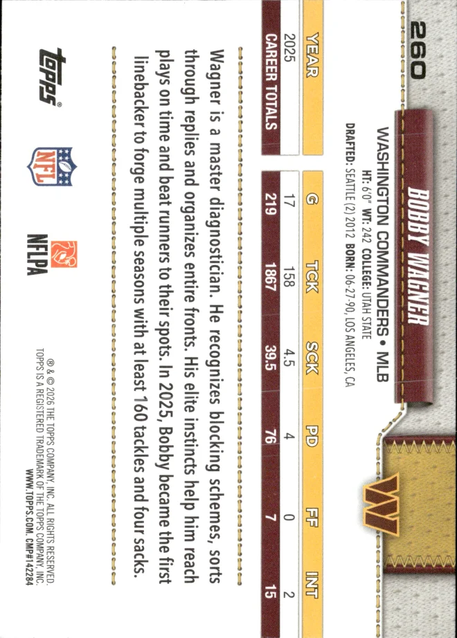 Bobby Wagner card back