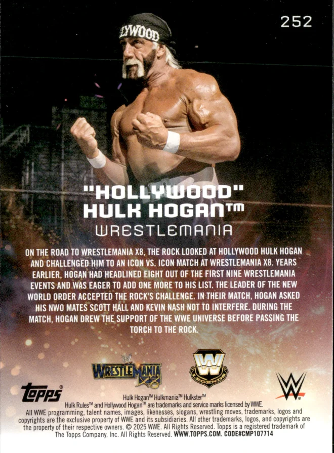 "Hollywood" Hulk Hogan card back