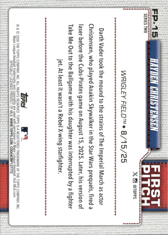 Hayden Christensen card back
