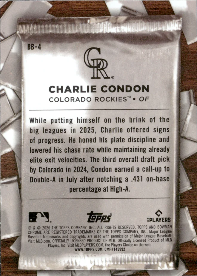 Charlie Condon card back