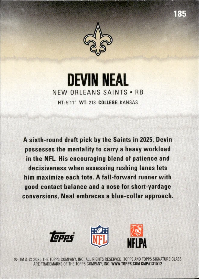Devin Neal card back