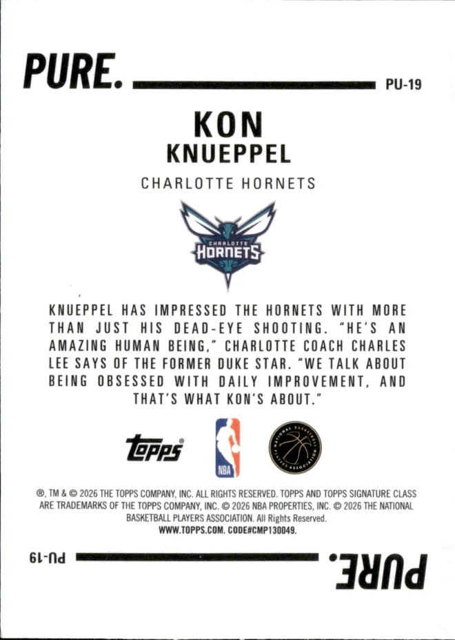 Kon Knueppel card back