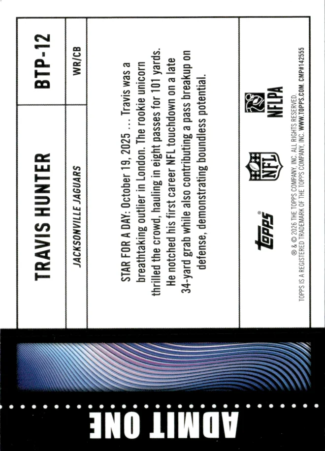 Travis Hunter card back
