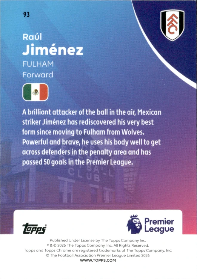 Raúl Jiménez card back