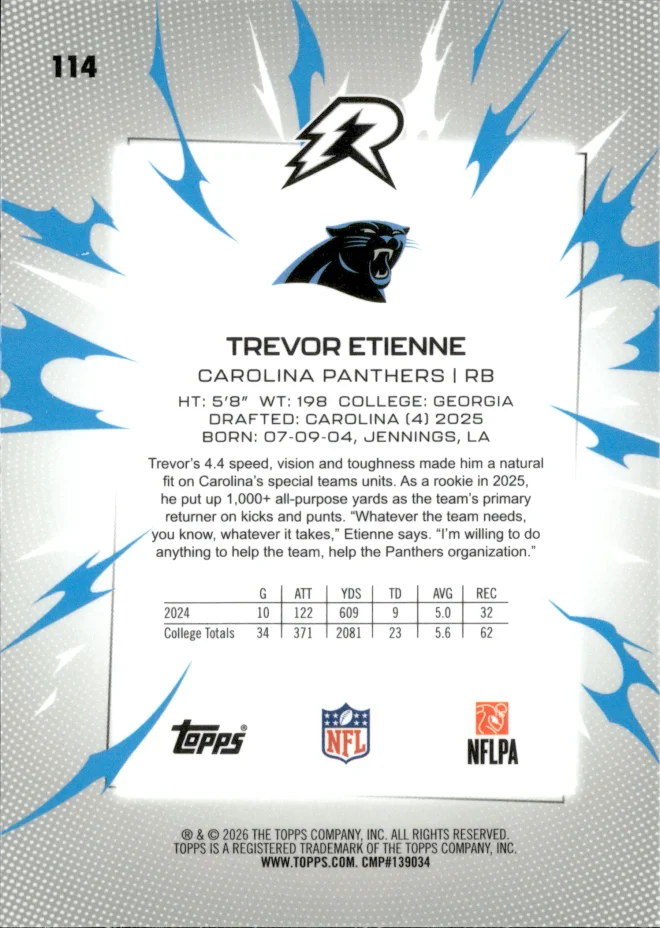 Trevor Etienne card back
