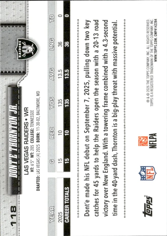 Dont'e Thornton Jr. card back