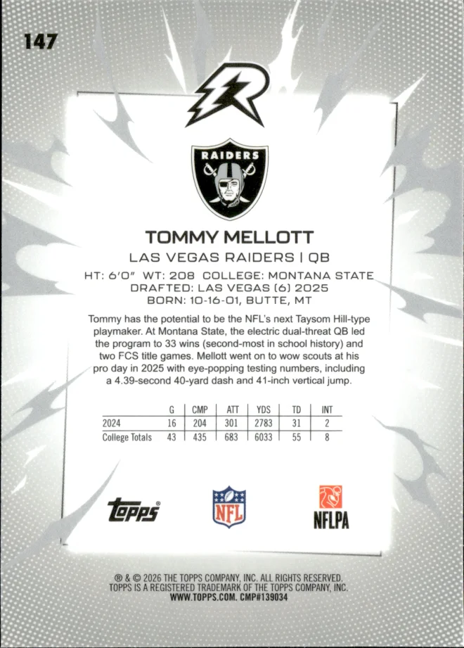 Tommy Mellott card back