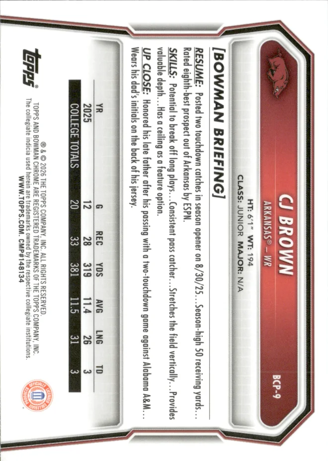 CJ Brown card back