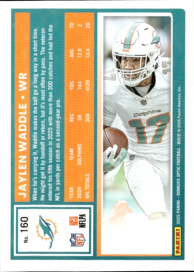 Jaylen Waddle card back