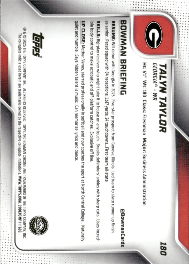 Talyn Taylor card back