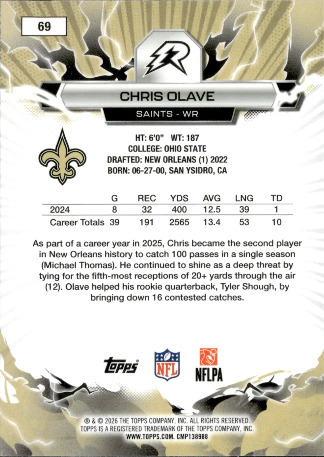 Chris Olave card back