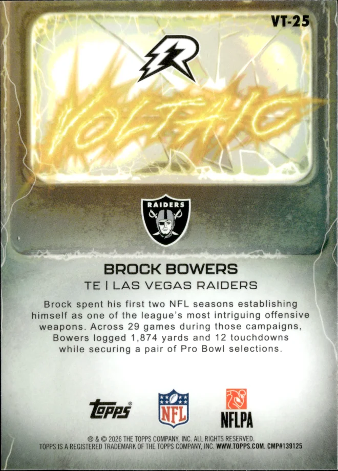 Brock Bowers card back