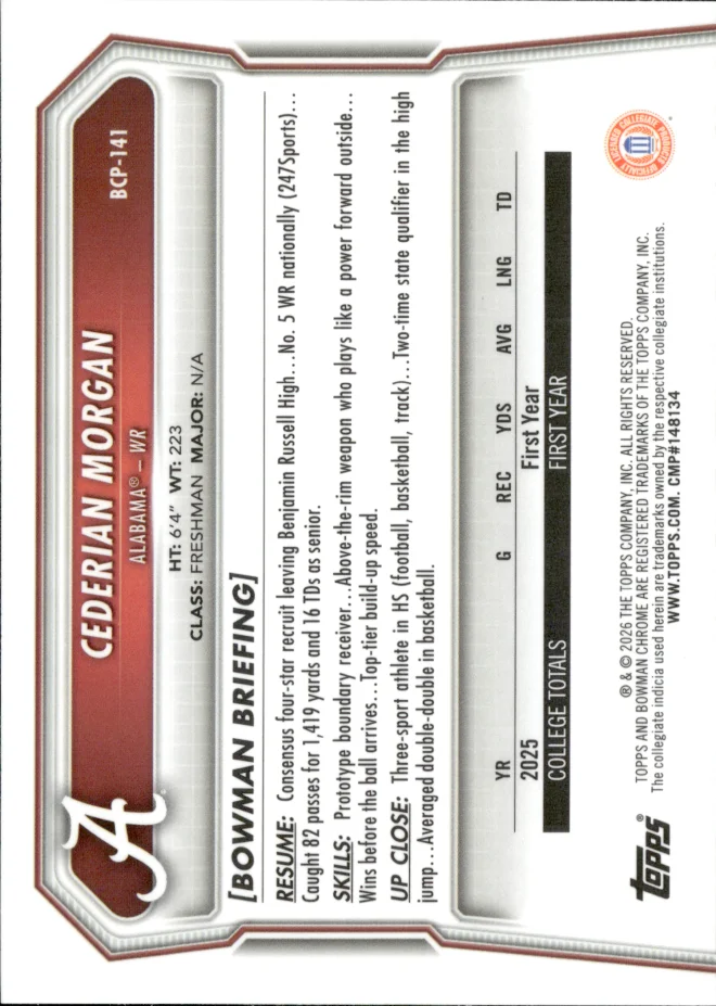 Cederian Morgan card back