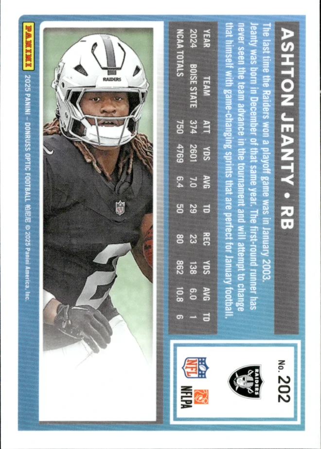 Ashton Jeanty card back
