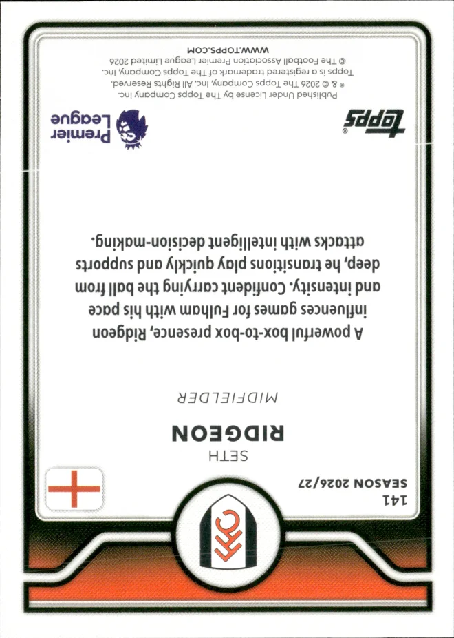 Seth Ridgeon card back