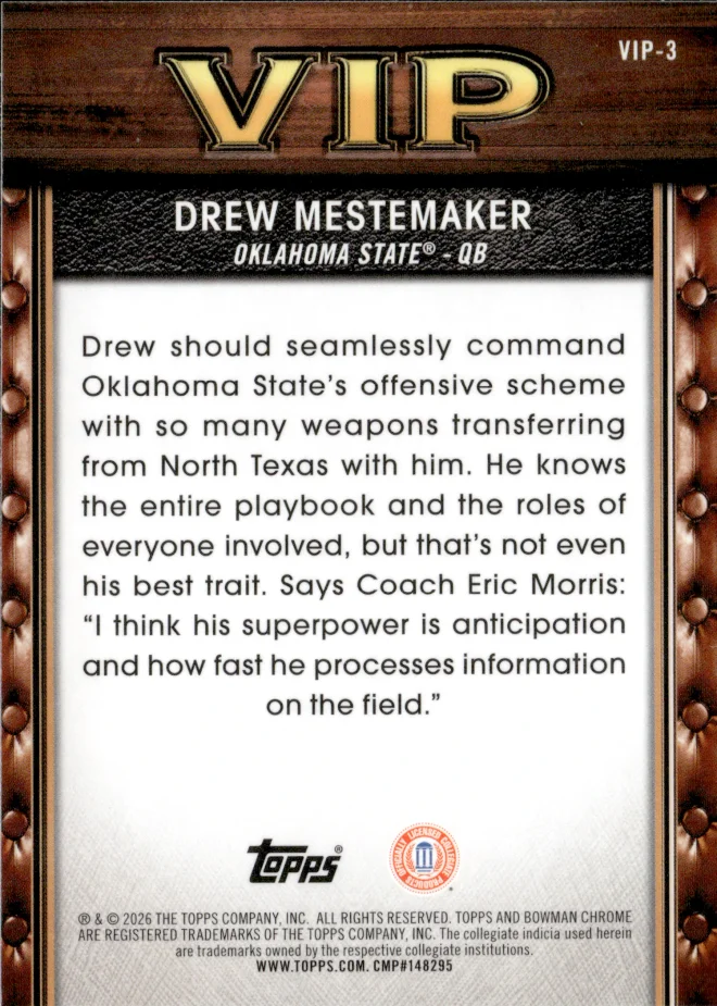 Drew Mestemaker card back