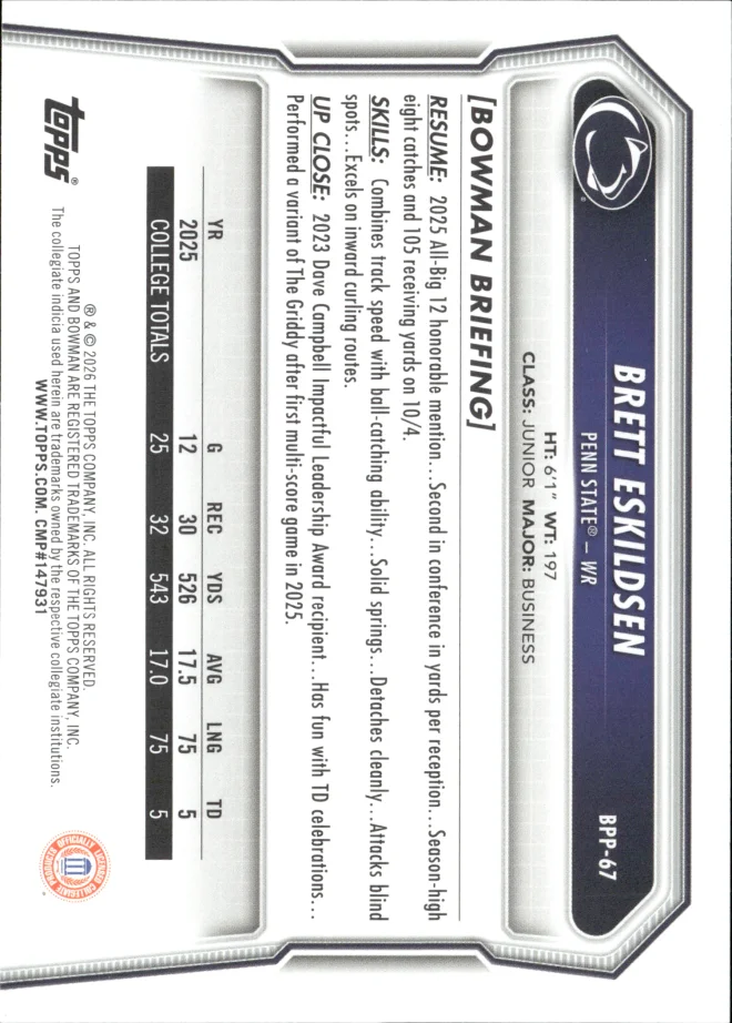 Brett Eskildsen card back