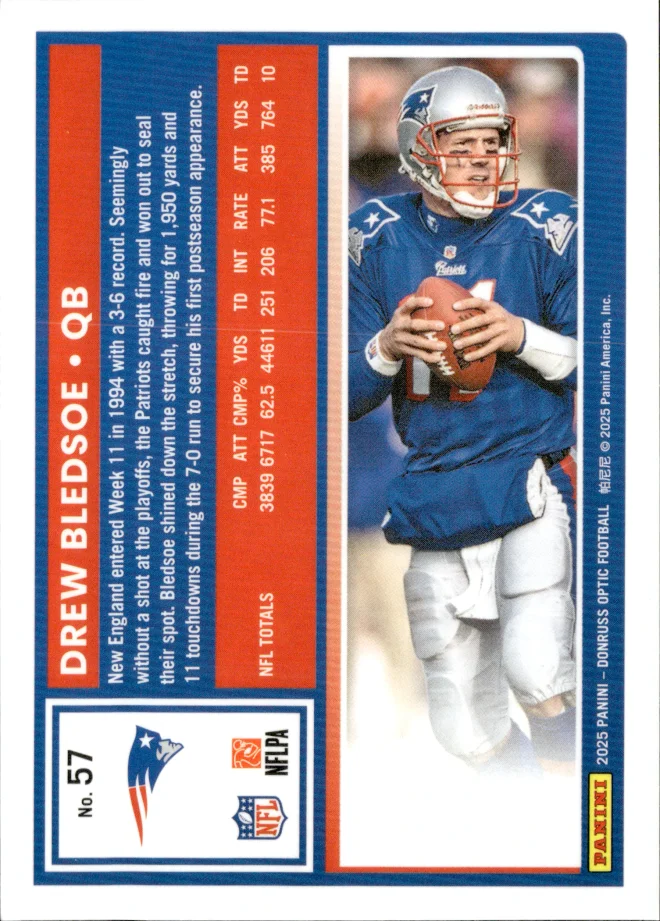 Drew Bledsoe card back
